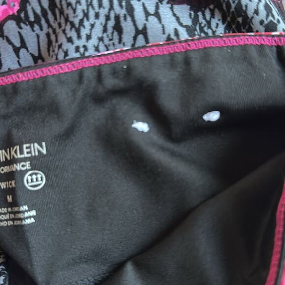 Calvin Klein Performance Pink Black Leggings Compression Medium Artsy Pocket - Picture 7 of 7